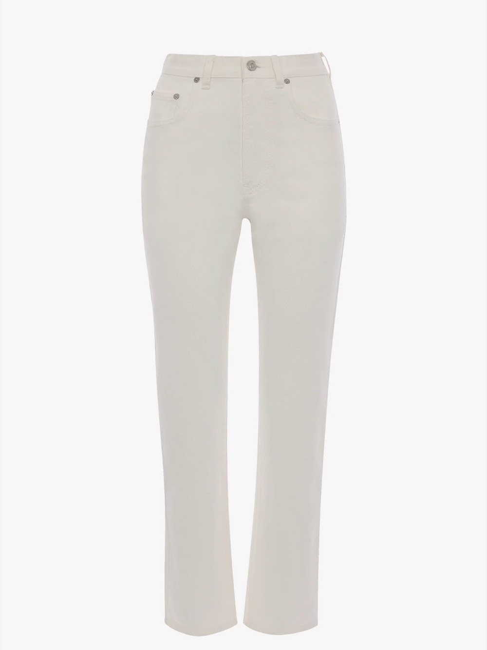 Victoria Beckham Straight Leg Jeans in Off-White
